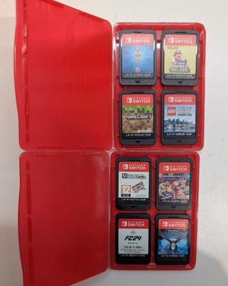 8 giochi Nintendo switch + due custodie