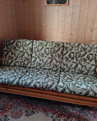 Divano 3 posti in legno massiccio