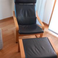 Poltrona poang ikea in pelle marrone