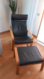 Poltrona poang ikea in pelle marrone