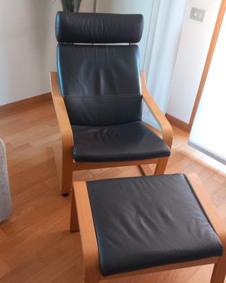 Poltrona poang ikea in pelle marrone