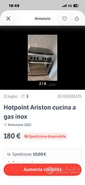 Hotpoint Ariston cucina a gas inox