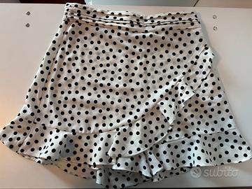 Miniginna Zara pois bianca e nera