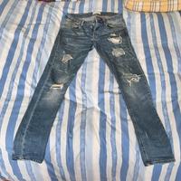 Jeans Zara Skinny Strappato Scuro