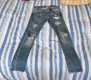 Jeans Zara Skinny Strappato Scuro