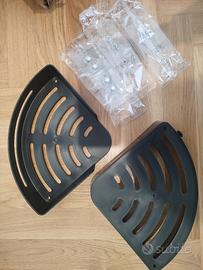 Due mensole nere per bagno doccia nuove