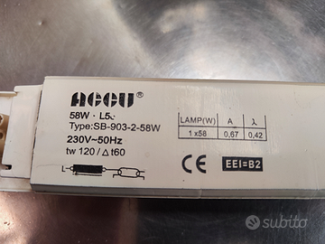 Reattore lampade fuorescenti 58W