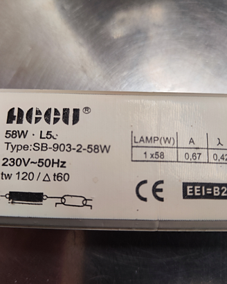 Reattore lampade fuorescenti 58W