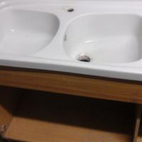 Lavello 2vasche ceramica 1 acciaio mobile bagno to