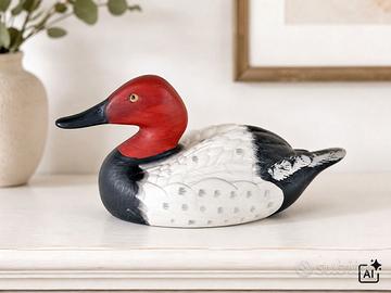 Anatra papera decorativa in ceramica stile vintage