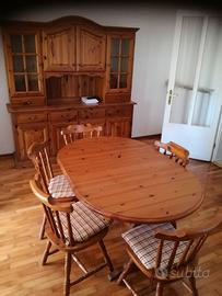 SOGGIORNO COMPLETO STILE RUSTICO LEGNO MASSELLO