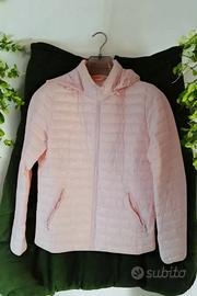 Piumino rosa con cappuccio da donna autunnale tg L