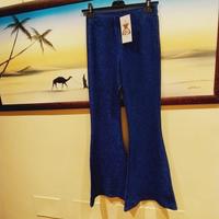 Pantaloni elasticizzati blu finale a zampa mis XS