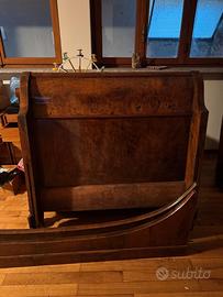 letto antico in legno massello