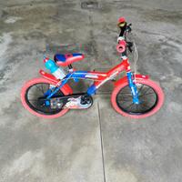 bici bimbo 16 spiderman con rotelle