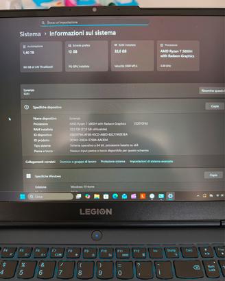 Lenovo Legion 5 32 GB RAM Kingstone Fury 1,5 tb