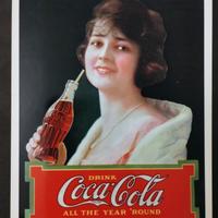 Cartolina Coca Cola Coke ragazza riproduz cartello