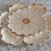 Antipastiera a forma di fiore + 6 piatti foglie 