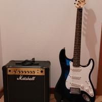 Squier Stratocaster e Marshall MG15R