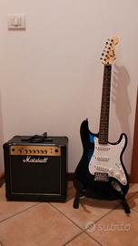 Squier Stratocaster e Marshall MG15R