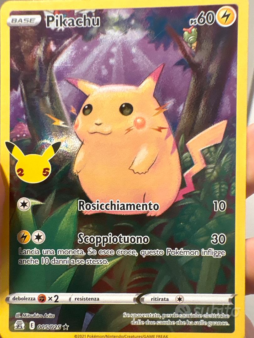Carta pokemon pikachu 25 anniversario - Collezionismo In vendita a Milano