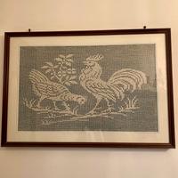 Quadro fatto a mano all'uncinetto filet