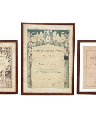 Tre Diploma più 2medaglie della1guerra Mon 15-18