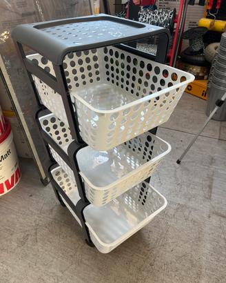 CARRELLO DA CUCINA MODULA A 3 CESTE C/RUOTE