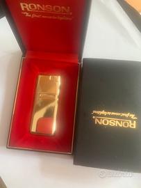 Ronson accendino elettronico a specchio dorato