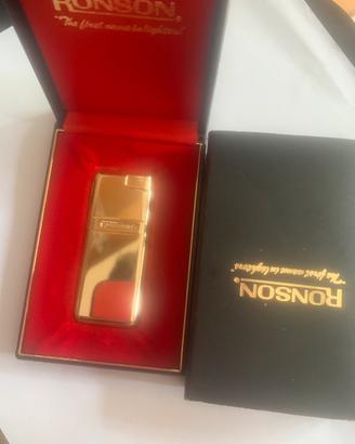 Ronson accendino elettronico a specchio dorato