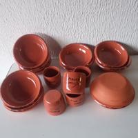 Ciotole in terracotta+bicchieri 