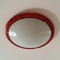 5 Plafoniere da soffitto in vetro e legno 