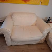 divano letto poltrona e pouf in vera pelle 