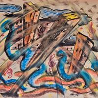 quadro astratto "Città Musicale"di Antonio Marasco