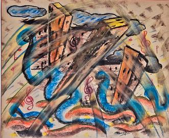 quadro astratto "Città Musicale"di Antonio Marasco