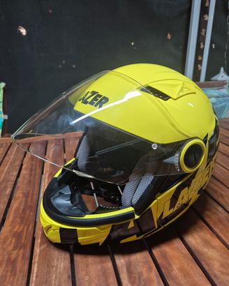 Casco Moto giallo flou