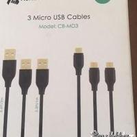 Confezione 3 cavi Micro- USB di varia lunghezza