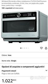 Microonde Whirlpool JT 479 IX Chef Premium