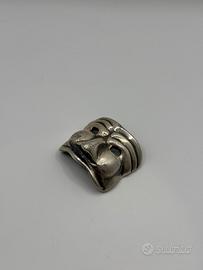 Maschera pulcinella miniatura argento vintage rara