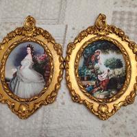 Coppia di quadri romantici diponti su tela