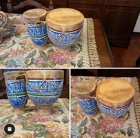 coppia di bonghi in ceramica artistica
