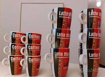 12 tazze caffè lungo e latte macchiato