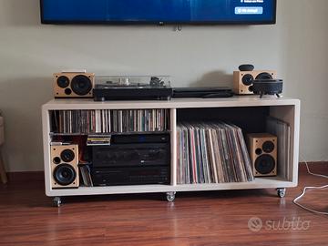 mobile stereo porta vinili sotto tv