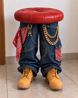 Sgabello Gangster Hip Hop Stile Tupac Pouf