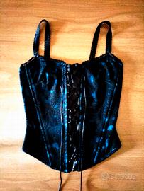 CORSETTO BUSTINO PIZZO/RASO, STECCATO, CON LACCI
