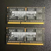 2x RAM Micron 4GB SO-Dimm DDR3 PC3-12800F 1600Mhz