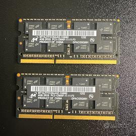 2x RAM Micron 4GB SO-Dimm DDR3 PC3-12800F 1600Mhz