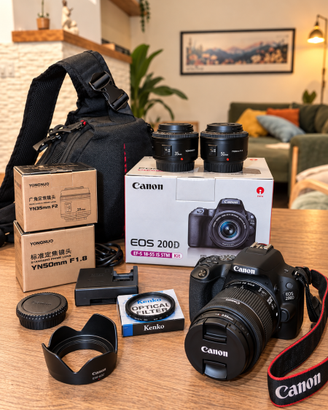 Canon EOS 200D + kit completo 