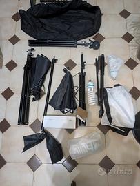 Super Kit fotografico con 4 Stativi e Lampade 