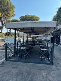 Gazebo di sei ombrelloni professionali .